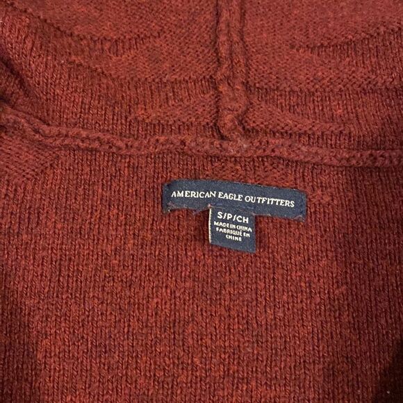 AEO Hooded V neck Aztec Sweater - Picture 6 of 6